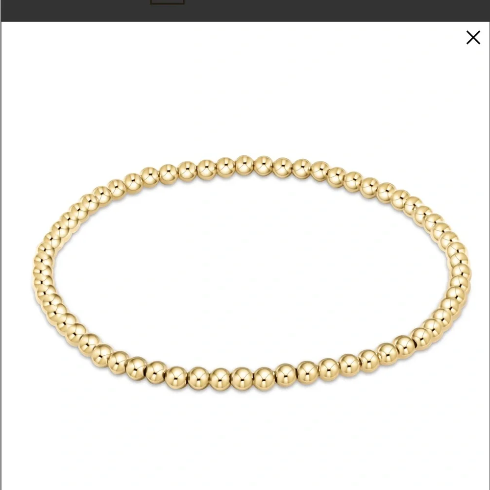 GOLD FILLED Bead Bracelets SET of 4, Beads stretch Stack, waterproof shower - Picture 3 of 5